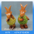 Creative animal figurine ceramic goat ornament